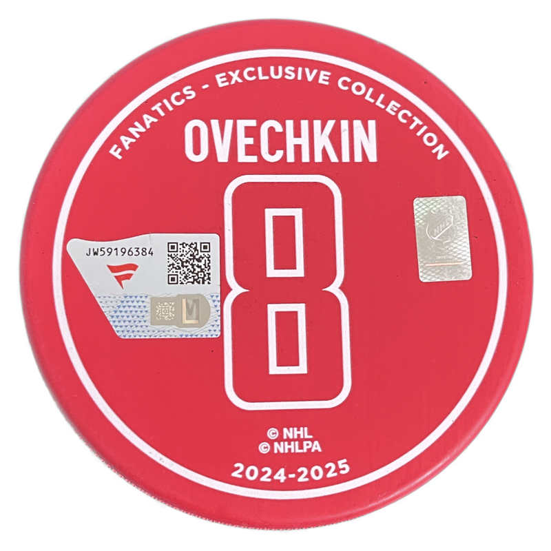 Alexander Ovechkin Autographed Washington Capitals 895th Goal Red Hockey Puck LE 895 Fanatics