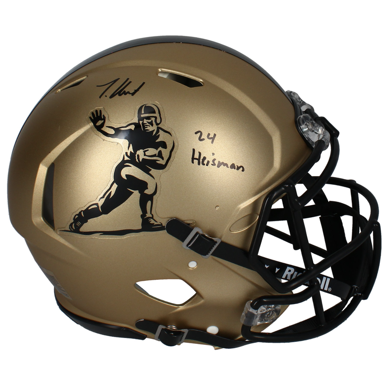 Travis Hunter Autographed "24 Heisman" Gold Logo Authentic Speed Helmet Fanatics