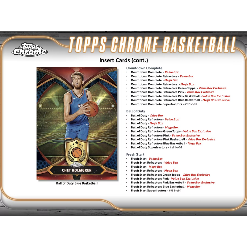 2024/25 Topps Chrome Mega NBA Basketball 8-Pack Monster Box Factory Sealed
