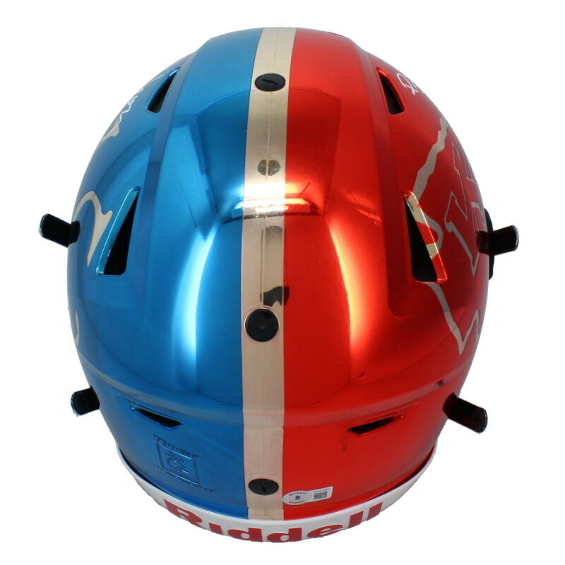 Patrick Mahomes / Bo Jackson Kansas City Chiefs / Kansas City Royals Autographed Chromed Speed Flex Helmet Beckett