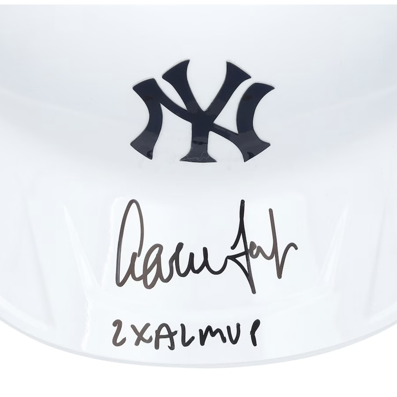 Aaron Judge Autographed "2x AL MVP" Yankees Chrome Batting Helmet Fanatics