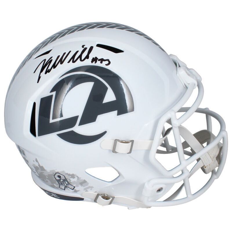 Kyren Williams Autographed Los Angeles Rams 2024 STS Full Size Helmet Beckett