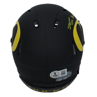 Bo Nix Autographed Oregon Ducks Black Mini Speed Helmet Beckett