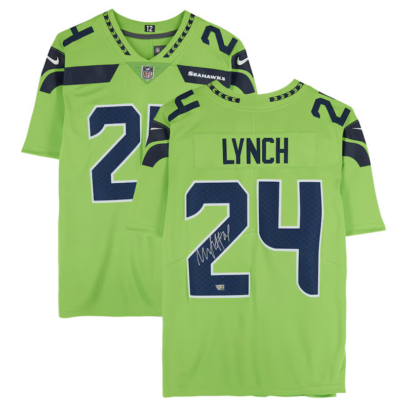 Marshawn Lynch Autographed Seattle Seahawks  Green Limited Nike Jersey Fanatics