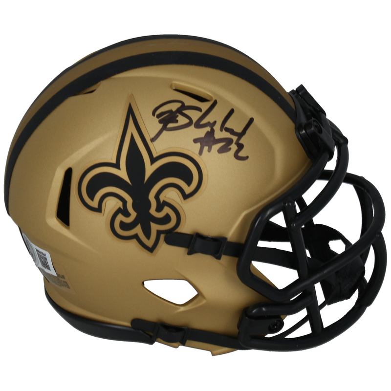 Rashid Shaheed Autographed New Orleans Saints RAVE Mini Speed Helmet Beckett