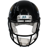 Travis Hunter Autographed "2025 #2 Pick" Jaguars Authentic Speed Helmet Fanatics