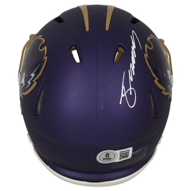 Zay Flowers Autographed Ravens 2024 Alternate Mini Speed Helmet Beckett