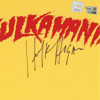 Hulk Hogan Autographed WWE Yellow Hulkamania T-Shirt Fanatics