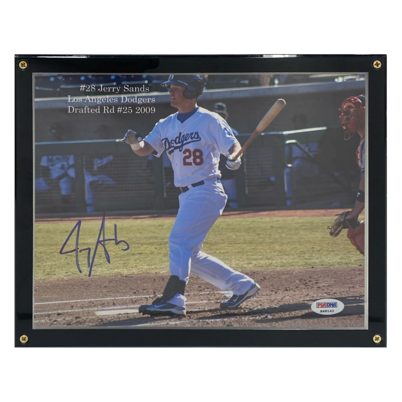 Jerry Sands Autographed Dodgers Rookie Signature Framed 8" x 10" Photo PSA/DNA