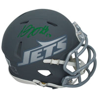 Davante Adams Autographed New York Jets Slate Mini Speed Helmet Beckett