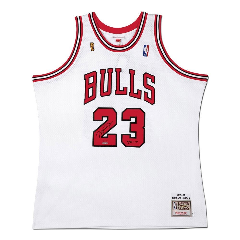 MICHAEL JORDAN  Autographed & Inscribed 1995-96 White Chicago Bulls Authentic Mitchell & Ness Jersey UDA