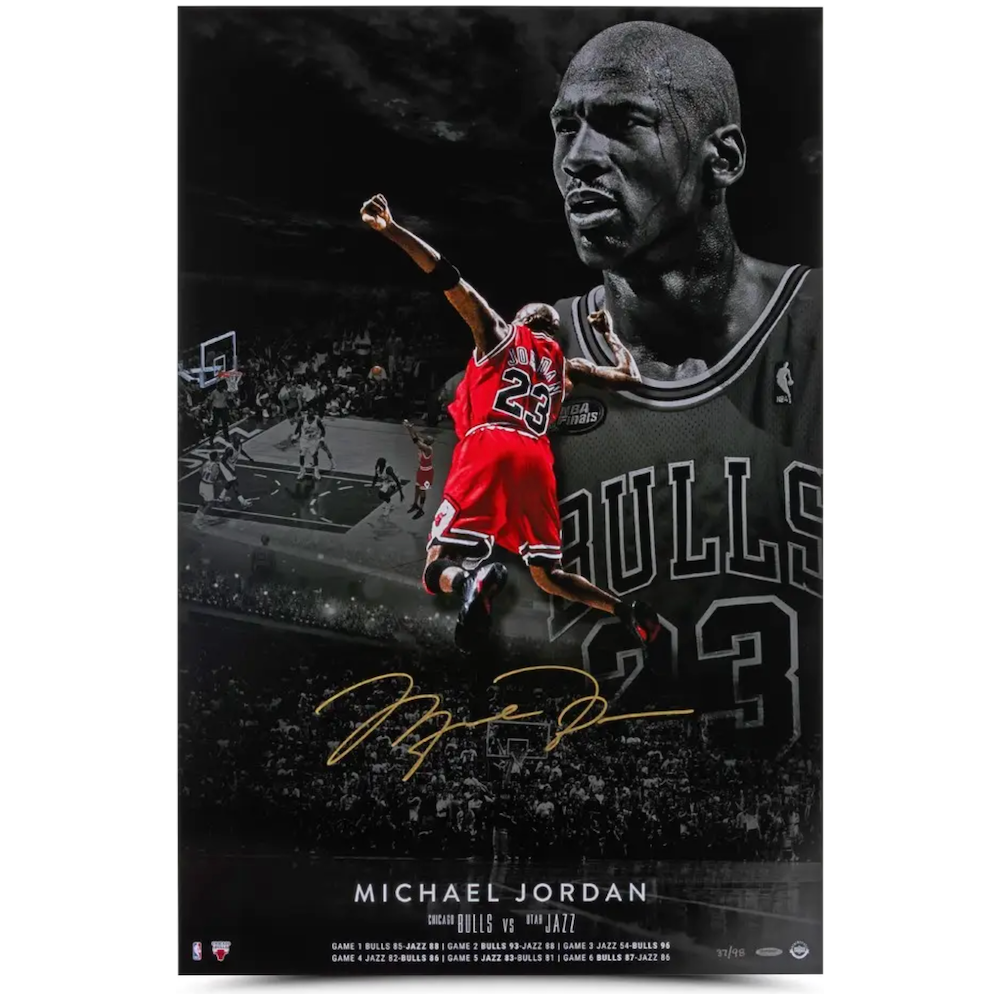 MICHAEL JORDAN Autographed Chicago Bulls "Poster 1998" 24" x 36" Photograph UDA LE 98