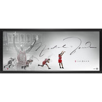 MICHAEL JORDAN Autographed Chicago Bulls Last Shot "The Show" 46" x 20" Framed Lithograph UDA