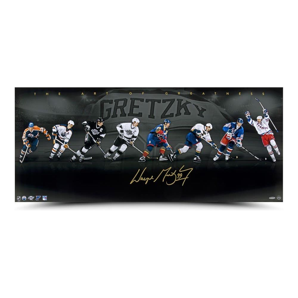 WAYNE GRETZKY Autographed Edmonton Oilers “The Art of Greatness” 42x18 Photo UDA