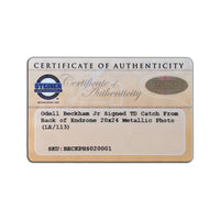 ODELL BECKHAM JR. Signed New York Giants Metallic Paper Photo LE of 113 STEINER