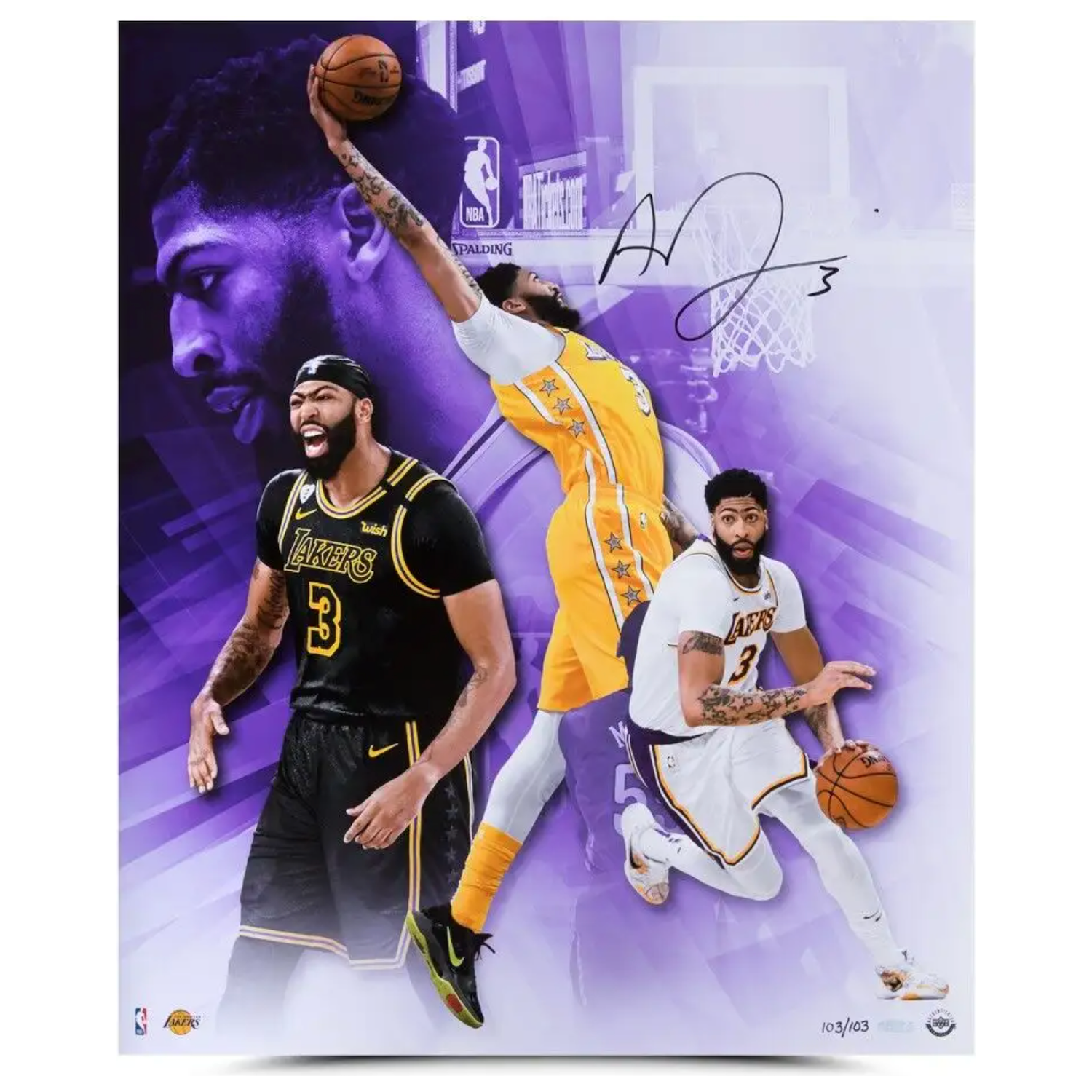 Anthony Davis Autographed Lakers "Culmination" 20" x 24" Photograph UDA LE 103