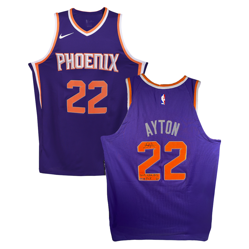 DEANDRE AYTON Autographed Phoenix Suns "2018 NBA #1 Pick" Authentic Jersey STEINER LE 1/22