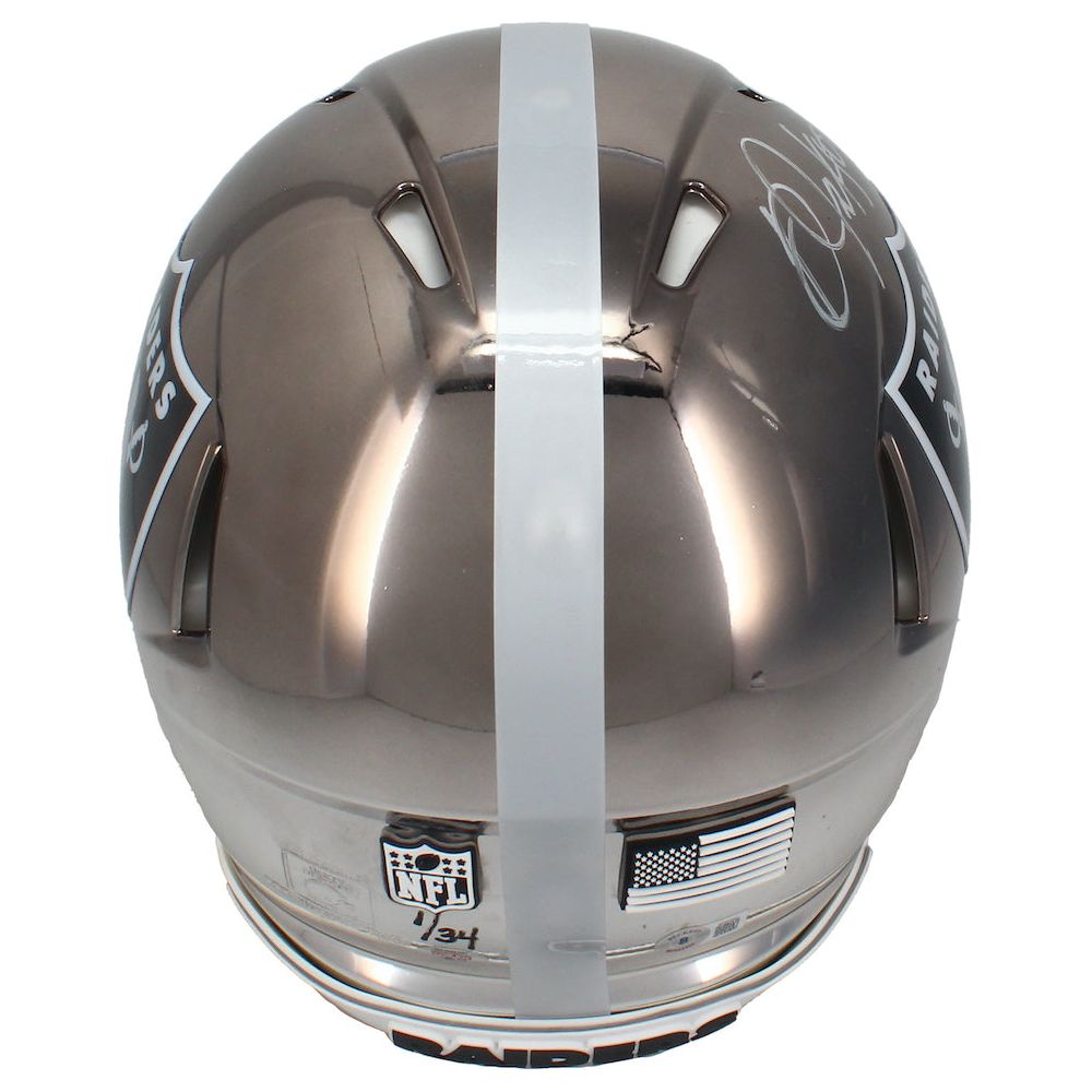 Bo Jackson Autographed Raiders Chrome Authentic Helmet Beckett & GDL LE 1/34