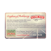 Josh Allen Autographed Bills Chromed Speed Authentic Helmet Beckett GDL LE 1/17