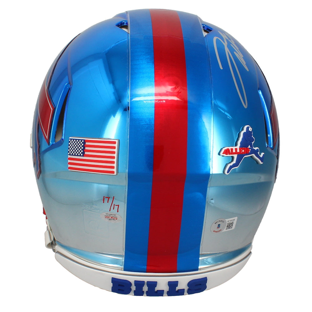 Josh Allen Autographed Bills Chromed Speed Authentic Helmet Beckett GDL LE 17/17
