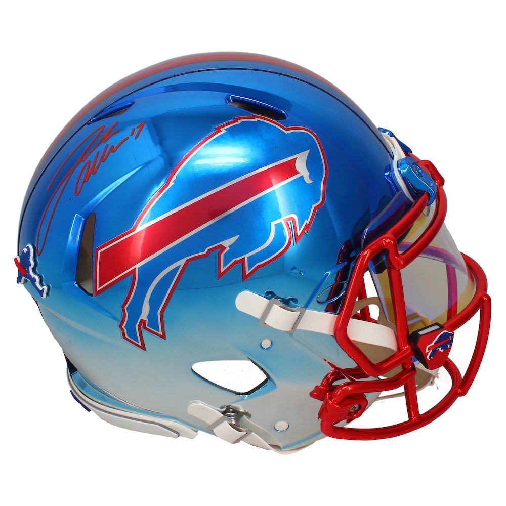 Josh Allen Autographed Chromed Bills Speed Authentic Helmet Beckett GDL LE 17/17