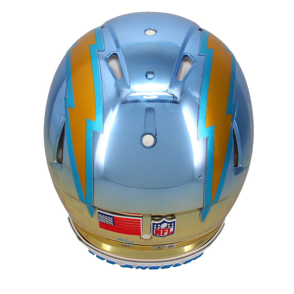 Justin Herbert Autographed Los Angeles Chargers Chromed Authentic Speed Helmet Beckett & GDL LE 10/10