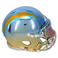 Justin Herbert Autographed Los Angeles Chargers Chromed Authentic Speed Helmet Beckett & GDL LE 10/10