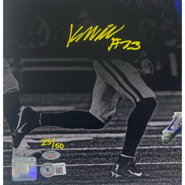 Kyren Williams Autographed Rams "Stiff Arm" 11" x 14" Photo Beckett GDL LE 23/50