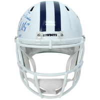 Brandon Aubrey Autographed/Triple Inscribed Dallas Cowboys White 2022 Alternate Speed Full Size Helmet Beckett LE 1/17