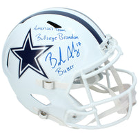 Brandon Aubrey Autographed/Triple Inscribed Dallas Cowboys White 2022 Alternate Speed Full Size Helmet Beckett LE 17/17