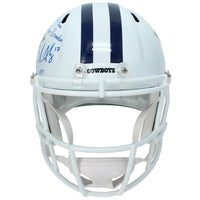 Brandon Aubrey Autographed/Triple Inscribed Dallas Cowboys White 2022 Alternate Speed Full Size Helmet Beckett LE 17/17