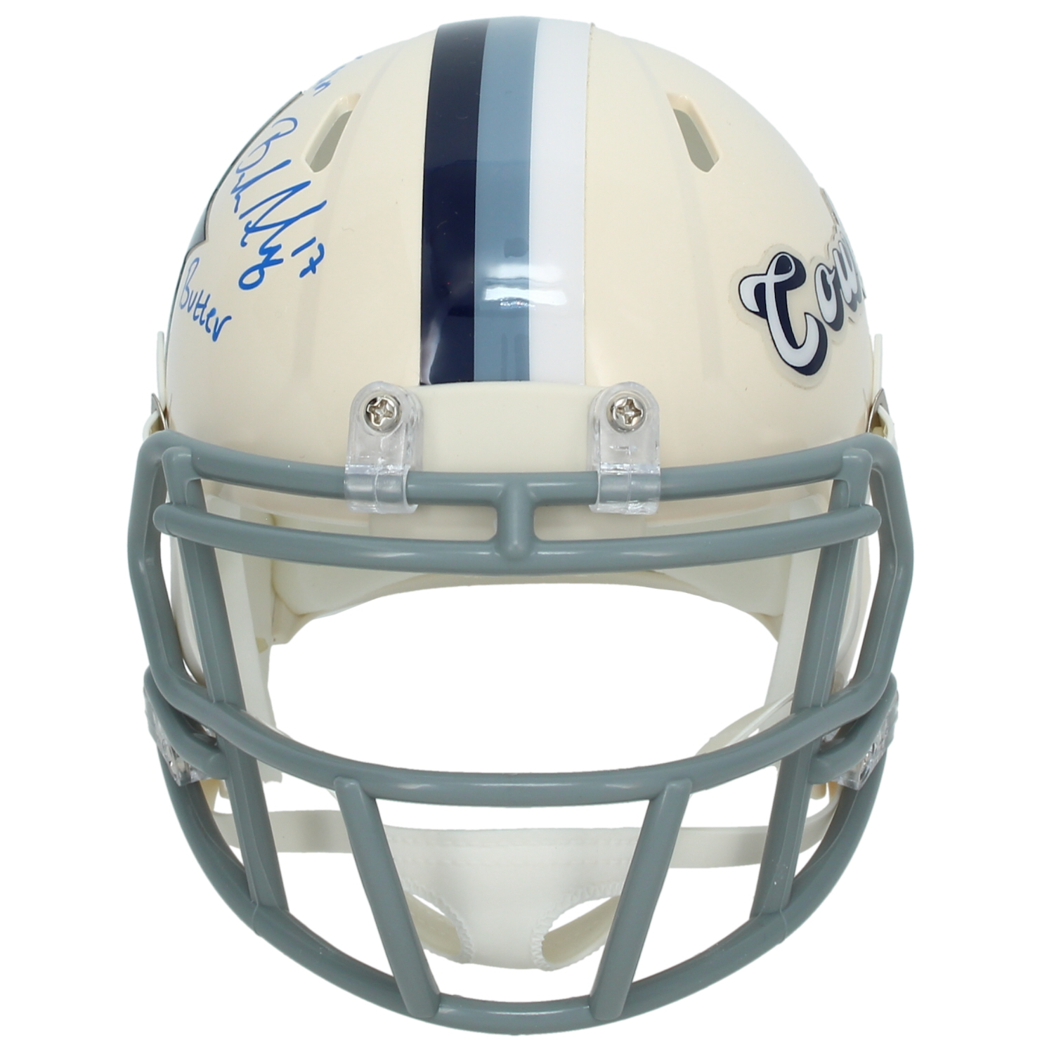 Brandon Aubrey Autographed/Dual Inscribed Dallas Cowboys RETRO Speed Mini Helmet Beckett LE 1/17