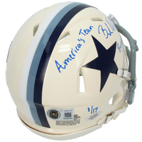 Brandon Aubrey Autographed/Dual Inscribed Dallas Cowboys RETRO Speed Mini Helmet Beckett LE 1/17