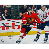 KIRBY DACH Autographed "NHL Debut 10/20/19" Blackhawks 16" x 20" Photo FANATICS
