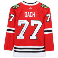 KIRBY DACH Autographed "NHL Debut" Chicago Blackhawks Authentic Adidas Jersey FANATICS