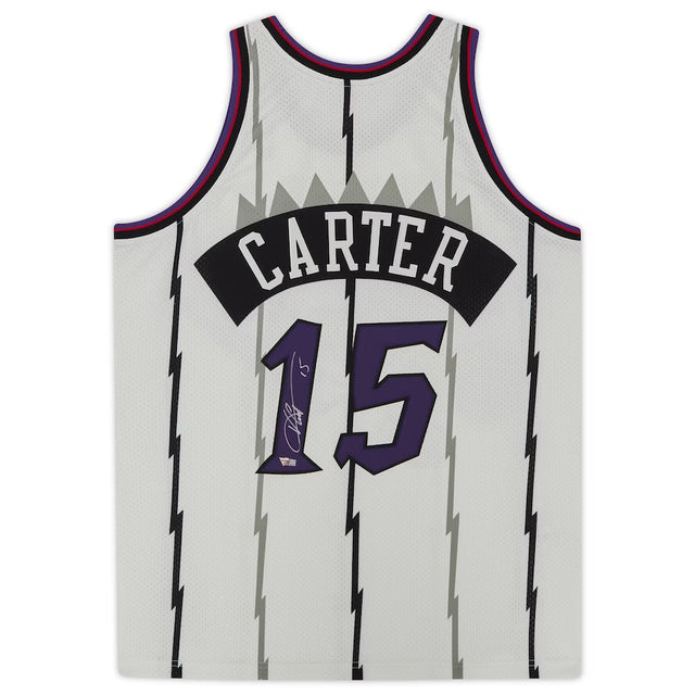 Vince Carter Autographed Toronto Raptors Authentic M&N White Jersey Fanatics