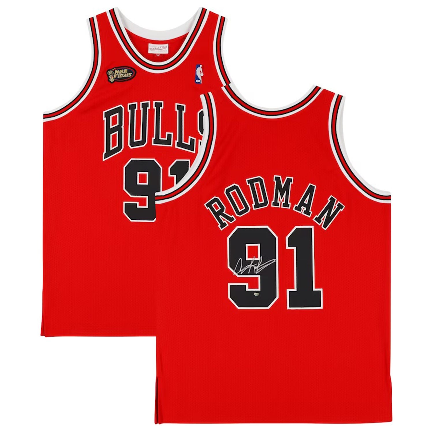 Dennis Rodman Autographed Chicago Bulls Finals Patch Authentic Jersey Fanatics
