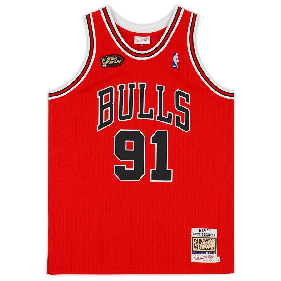 Dennis Rodman Autographed Chicago Bulls Finals Patch Authentic Jersey Fanatics