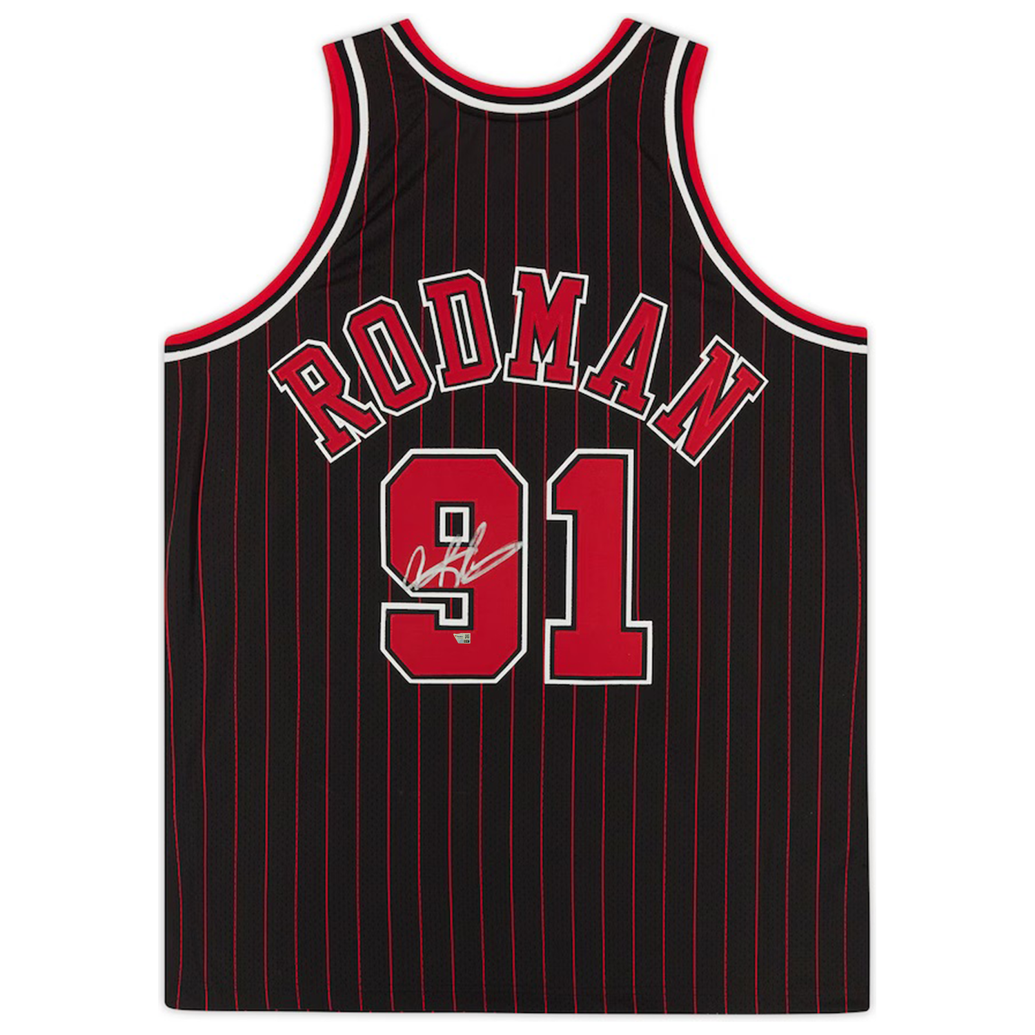 Dennis Rodman Autographed Chicago Bulls Pinstripe Authentic Jersey Fanatics