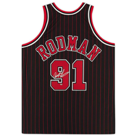 Dennis Rodman Autographed Chicago Bulls Pinstripe Authentic Jersey Fanatics