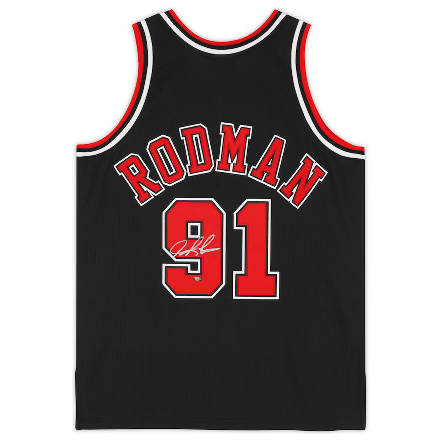 Dennis Rodman Autographed Chicago Bulls Black M&N Authentic Jersey Fanatics
