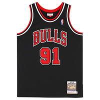 Dennis Rodman Autographed Chicago Bulls Black M&N Authentic Jersey Fanatics