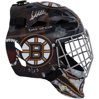 Linus Ullmark Autographed "2023 Vezina" Bruins Full Size Goalie Mask Fanatics LE