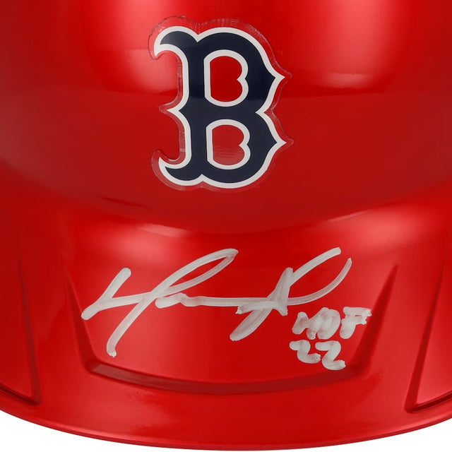 David Ortiz Autographed Boston Red Sox "HOF 22" Red Sox Chrome Batting Helmet Fanatics