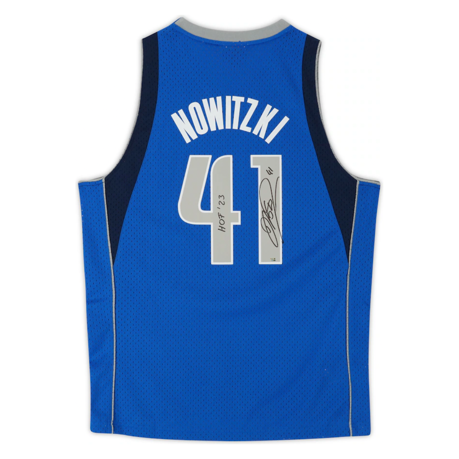 Dirk Nowitzki Autographed "HOF 23" Dallas Mavericks 1998 Blue Nike Jersey Fanatics