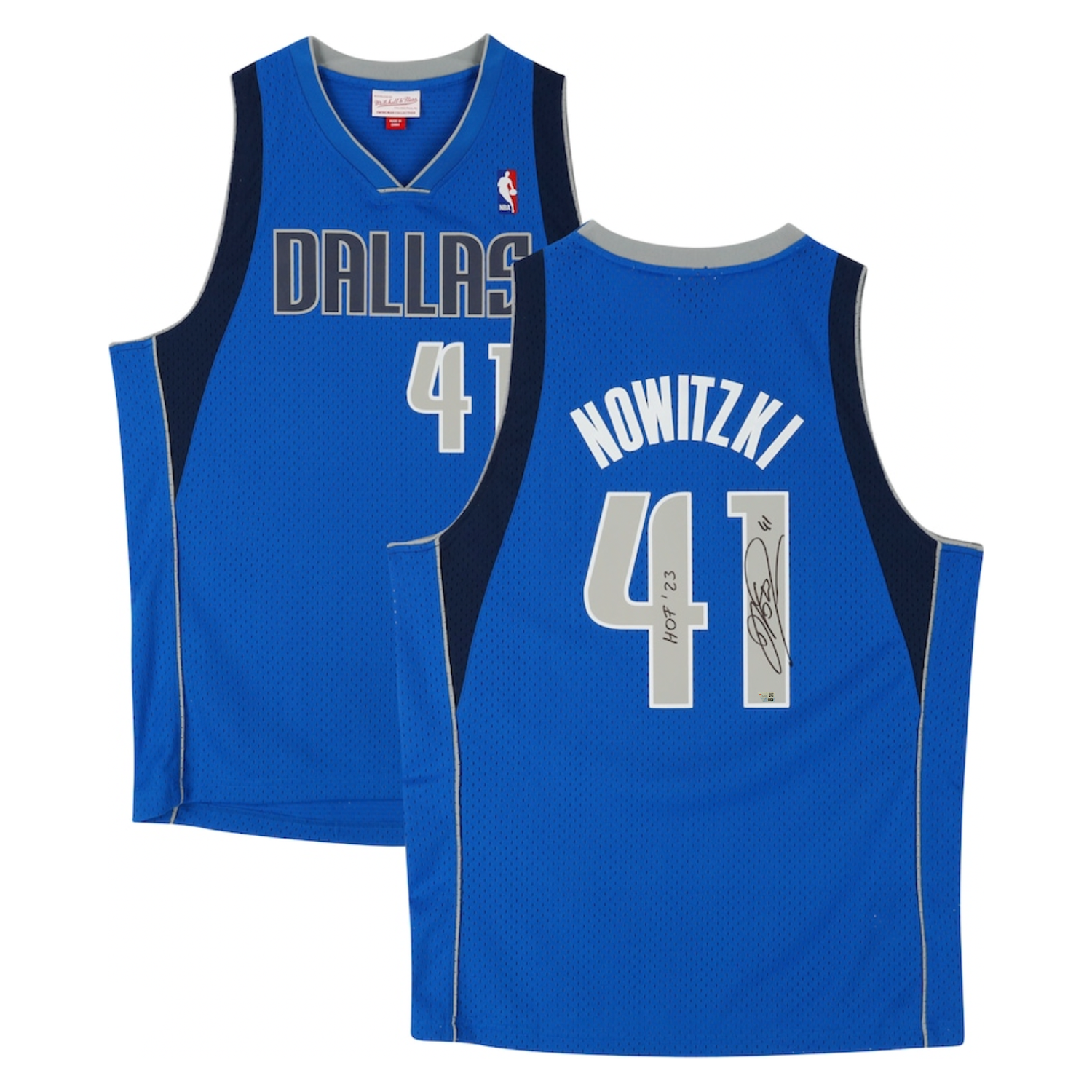 Dirk Nowitzki Autographed "HOF 23" Dallas Mavericks 1998 Blue Nike Jersey Fanatics
