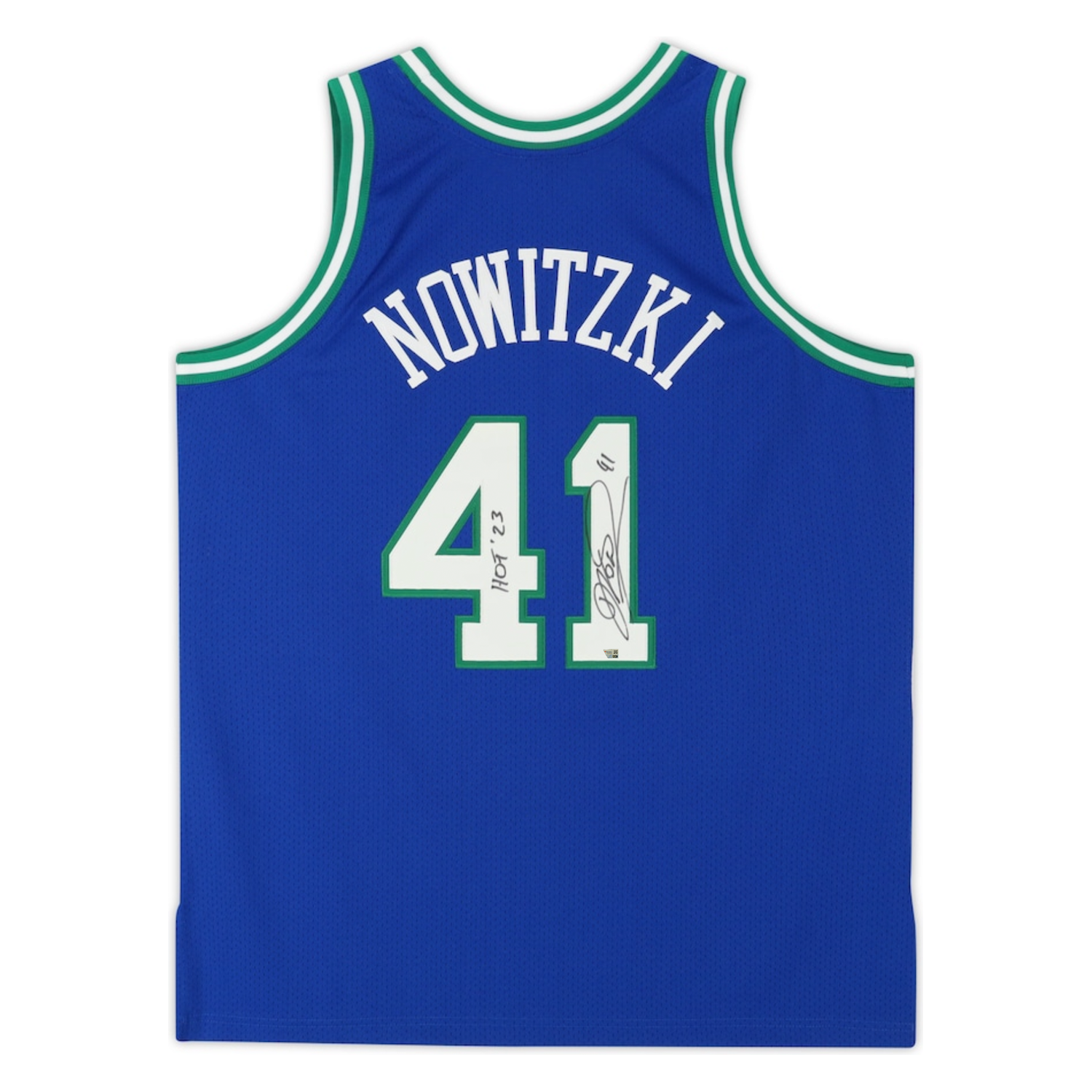 Dirk Nowitzki Autographed "HOF 23" Dallas Mavericks Blue Authentic Jersey Fanatics