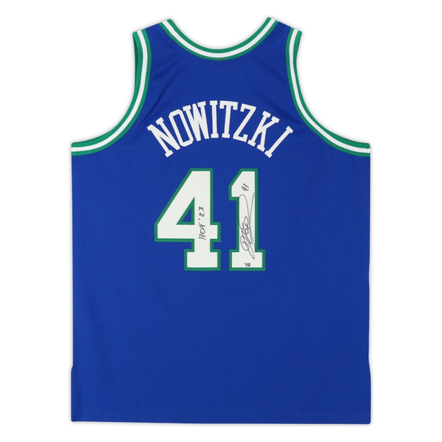 Dirk Nowitzki Autographed "HOF 23" Dallas Mavericks Blue Authentic Jersey Fanatics