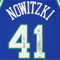 Dirk Nowitzki Autographed "HOF 23" Dallas Mavericks Blue Authentic Jersey Fanatics