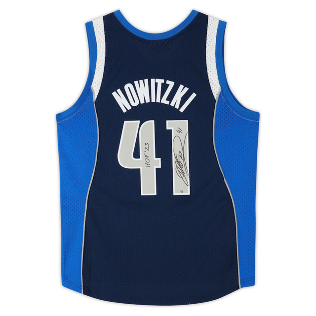 Dirk Nowitzki Autographed "HOF 23" Dallas Mavericks 2010 Blue Nike Jersey Fanatics